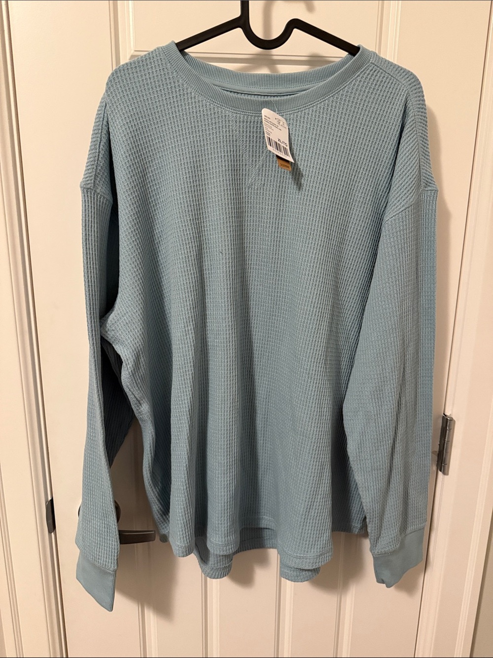 Roots Women’s Light Blue Waffle Knit Long Sleeve Top